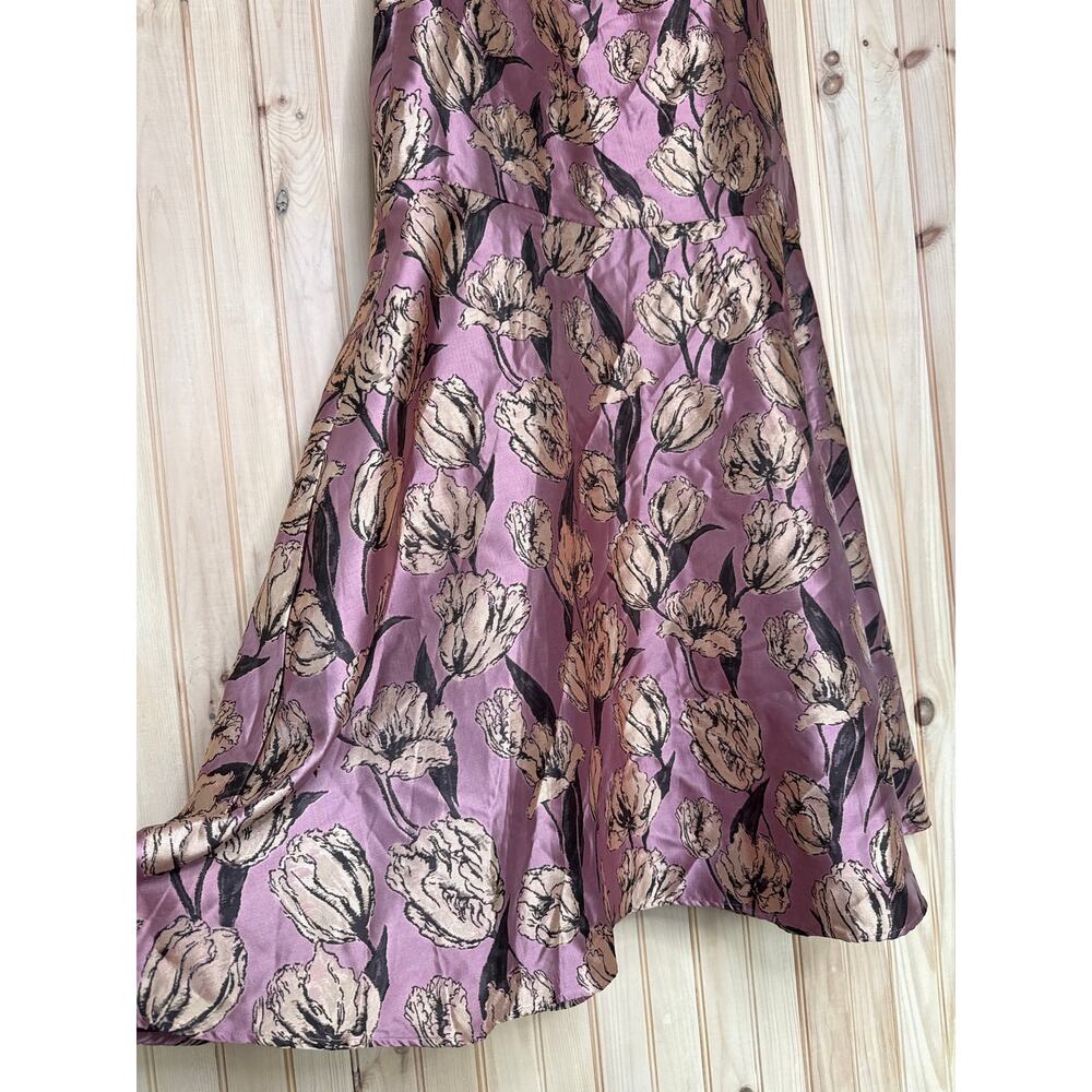 NWT Lulus Gowning Around Mauve Floral Jacquard Strapless Maxi Dress Party Gala L - Picture 4 of 10